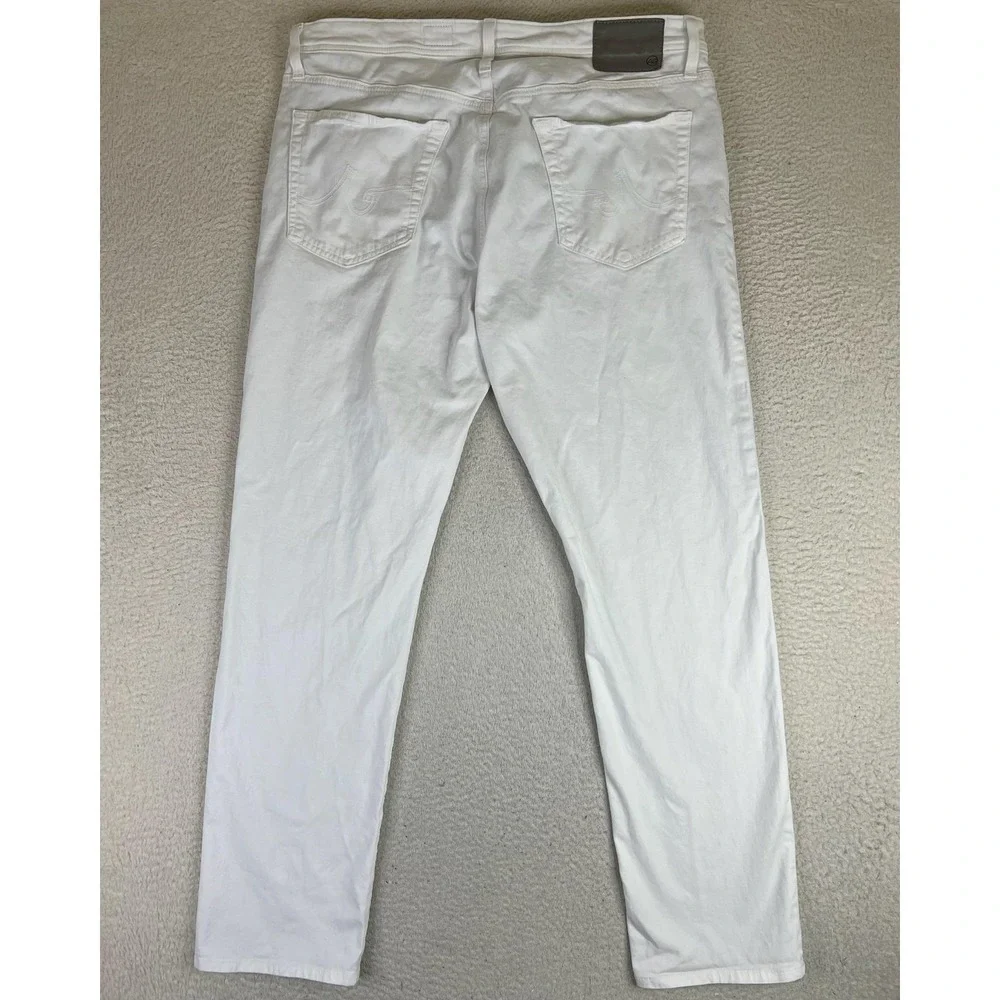 AG Adriano Goldschmied Jeans Mens 38x32 White Graduate Tailored Leg Stretch